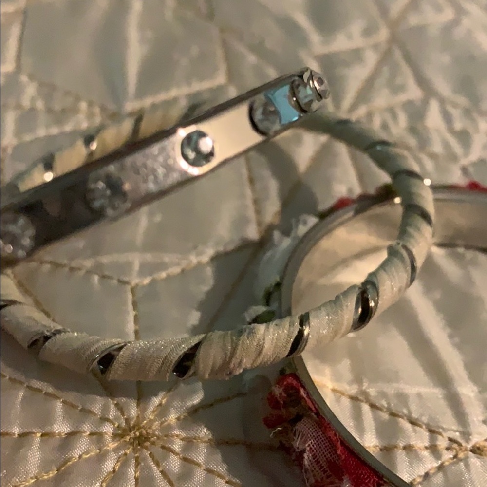 3 unique bracelets in silver - bangles